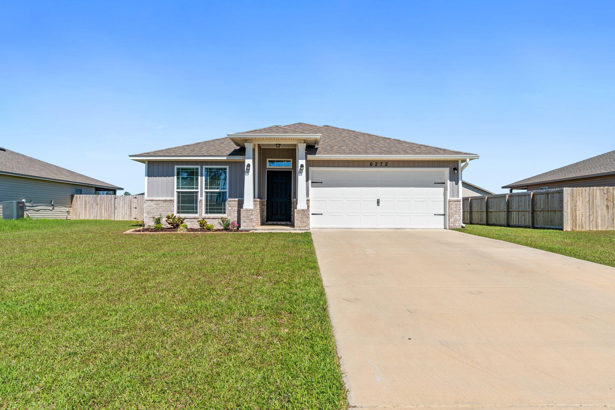 2022 built home in the desirable Heather's Place neighborhood. This wonderfully designed home including 3 bedrooms and 2 bathrooms. The floor plan flows well and makes it feel even larger. Featuring many upgrades including granite countertops, stainless steel appliances, modern flooring, covered back porch, and a fully fenced in yard! Conveniently located near great schools, entertainment, and the beach! Call for more information or to schedule a showing today!