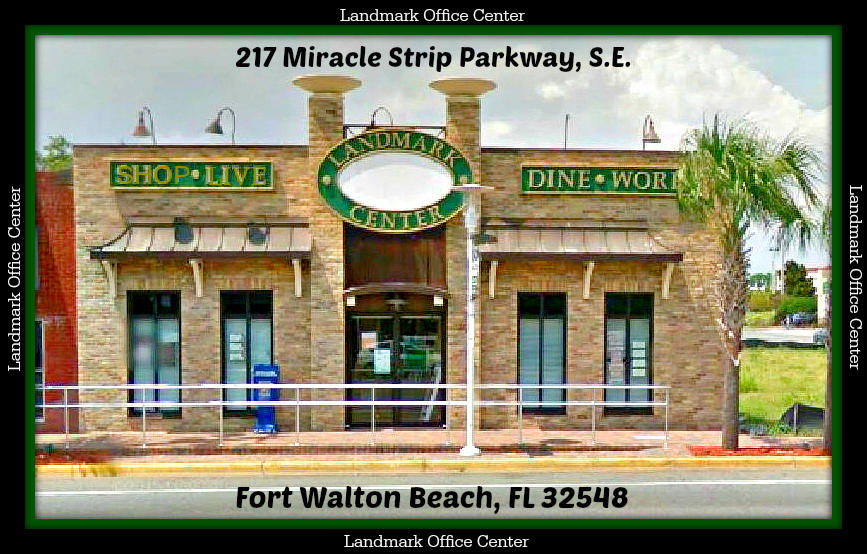 EXECUTIVE OFFICE SPACE in the highly sought after LANDMARK OFFICE CENTER located Downtown Fort Walton Beach next to the newest Mixed Use Project, Landmark Center! Space includes access to the executive conference room, kitchen, and restrooms. Some of the tenants include a real estate office, attorneys, travel agency, mortgage company, motivational speaker, dietitian, videographer, and more!