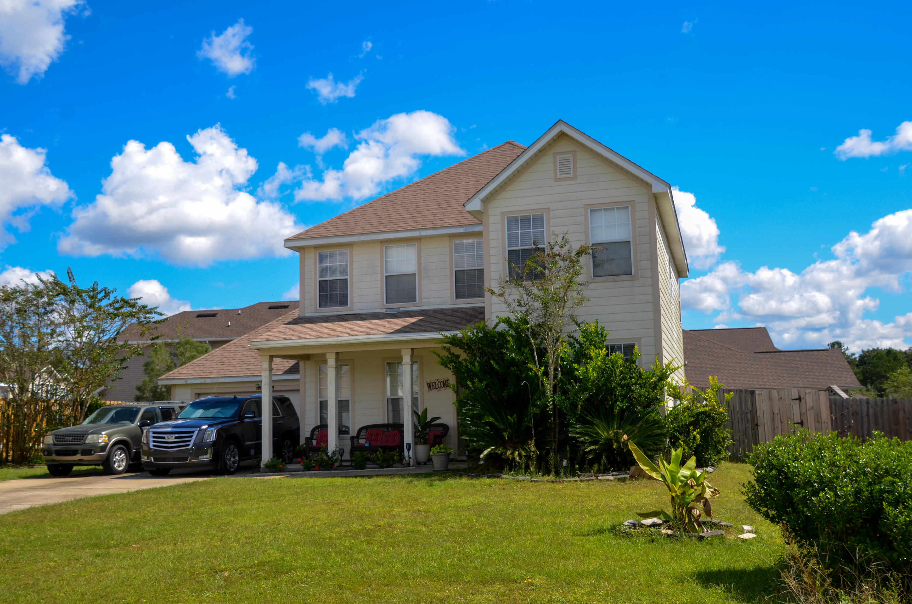 This two-story home located in the super south, most convenient end of Crestview. It features 3 bedrooms and two bathrooms upstairs, a half-bath downstairs, an open floor plan, and solid flooring with carpet only on the stairs and upper hallway. On the ground floor, the large eat-in kitchen has a handy island, tile floors, pantry, and direct access to the 2-car garage. The air-conditioned Florida Room is right off the kitchen and could be used as a playroom, office, hobby room, or a nice sitting area. There is also a formal dining room and separate office on the first floor. SEE MORE