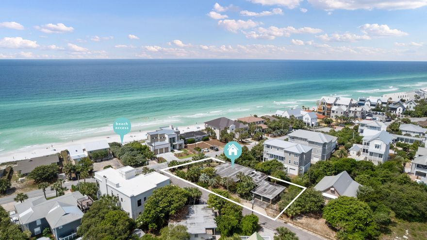 Location, Location, Location! Spectacular opportunity to own this amazing Gulf View property located in Blue Mountain Beach just one tier back from the beautiful Gulf of Mexico! This charming 3 bedroom, 2 bath 'Old Florida' home is located on a huge corner lot and would be a great option for anyone looking for an older home to renovate and bring back to life! The property would also be ideal for any local builder/developers looking for an exceptional home site for their next luxury beach home project. Public Beach access is located directly in front of the property! Amazing viewing corridors offer the potential for amazing gulf views from 2nd and 3rd floors or rooftop deck of a potential new construction Beach home build. Contact us today to schedule showing!