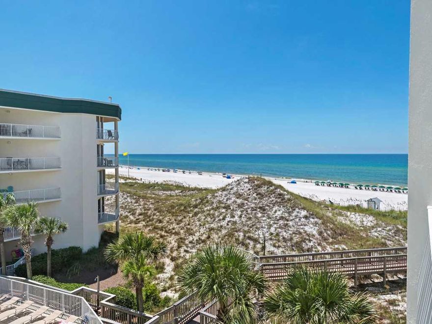Enjoy the beautiful gulf views from this 2-bedroom 2-bath unit with bunk room in the desirable Dunes of Seagrove complex. Conveniently located right off of 30-A, the complex is full of amenities including double level resort style pool, tennis court, fitness room, and available onsite management company. Recent upgrades include newer HVAC, tiled balcony, and laminate flooring in the bedrooms. Take in the gulf views and sunsets from the living area and master bedroom through the floor to ceiling sliders or relax on the oversized balcony. Strong rental history makes this unit a great investment opportunity. Unit also has deeded covered parking.
