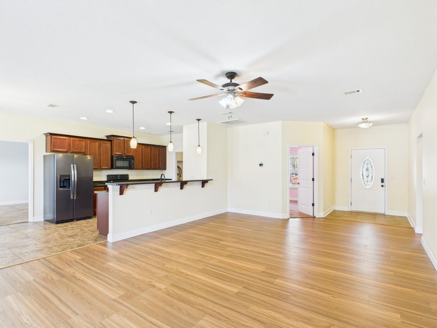 Beautiful home located in South Crestview,  close to Duke Field and Eglin AFB.  This 4 bedroom, 2 bath contemporary style home features a split floor plan,  laminate and tile floor in the living area and Kitchen,  high ceilings,  large fenced yard,  2 car garage!  Move in ready and available today! To schedule a showing or apply go to myspenceproperties.com