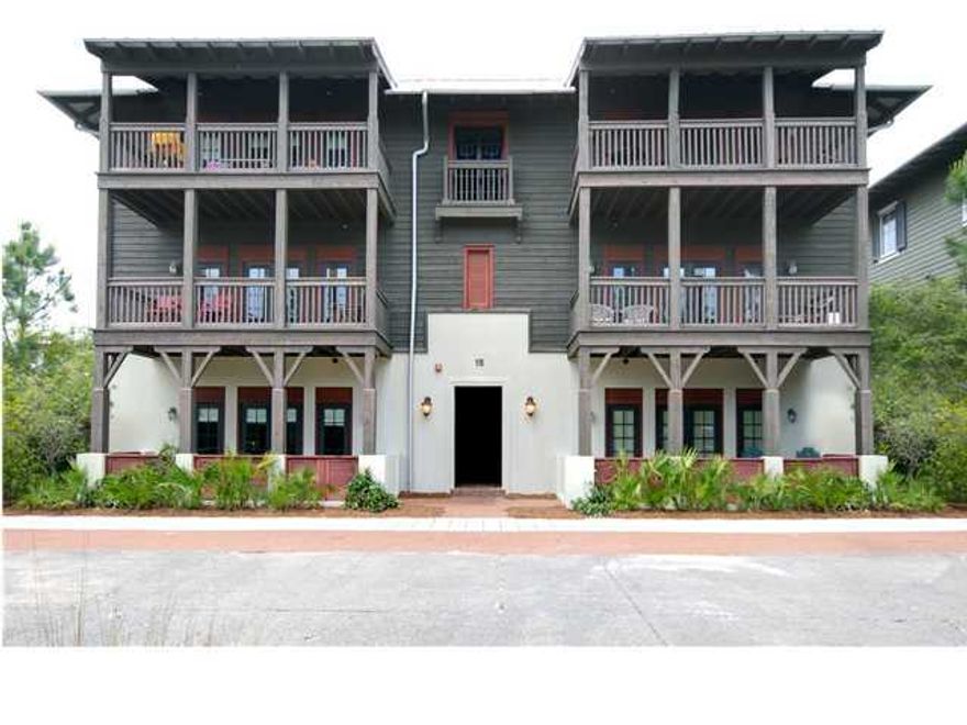 BEST PRICED CONDO IN ROSEMARY BEACH! THE FLATS on St Augustine Park is a SINGLE LEVEL UNIT featuring quality and design at a price WELL BELOW any SINGLE FAMILY COTTAGE in the community. This unit features SANTA CECILIA GRANITE kitchen countertops, HARDWOOD FLOORING throughout living areas,tile baths & showers, STAINLESS APPLIANCES, a full-sized stacked WASHER & DRYER,a KOHLER GARDEN TUB, SEPARATE SHOWER & DOUBLE VANITIES in the MASTER BATH. The kitchen door leads to the elevator that loads conveniently from assigned parking behind the condo. FRENCH DOORS lead to a PORCH THAT OVERLOOKS ST. AUGUSTINE PARK, & it's a SHORT WALK to the CABANA POOL, the INDOOR HEATED SKY POOL, the FITNESS CENTER & the TENNIS COURTS. New OWNER's POOL will be so convenient once it's finished next year.