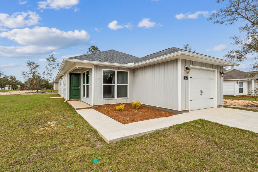 The Tarragona Floor Plan features an open living/kitchen/dining area with granite counter tops, shaker style cabinet doors, walk in pantry, appliance package featuring stainless steel range, dishwasher, microwave and breakfast bar. The master suite features a large walk in closet and master bath includes fiberglass tub/shower combo, single vanity with granite countertops. The guest bath includes granite counter tops and tub/shower combo and tile flooring. The single car garage is painted and trimmed with 2 garage door openers, insulated garage door. This home also includes programmable thermostat, security system, and Taexx pest control system. PHOTOS NOT ACTUAL HOME. COLORS/SELECTIONS VARY.
