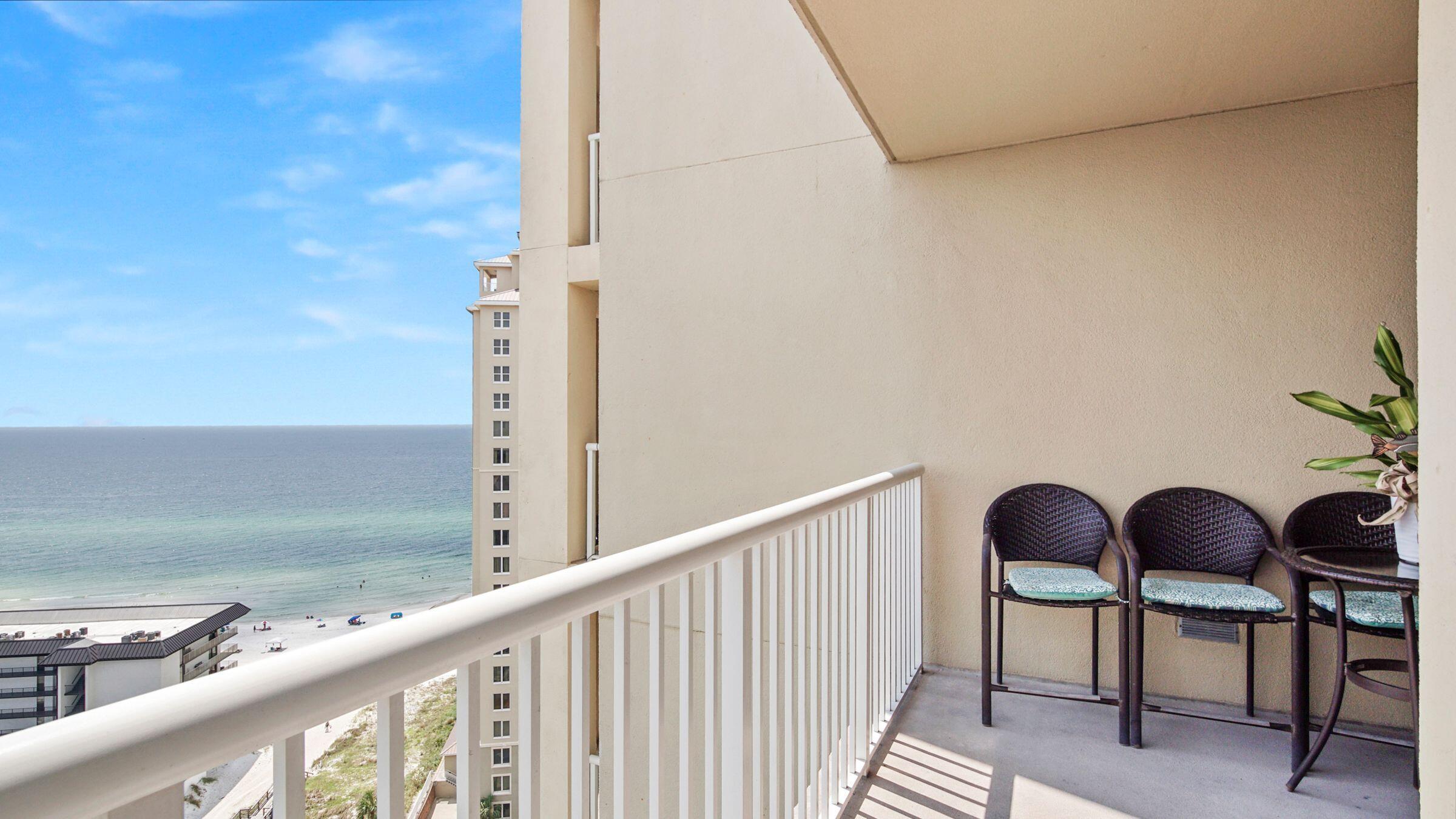 Grand Panama Luxury Beach Resort. One of the most desired Resorts in all of PCB. This large 3bed 3bath w/Bunks is 1458 Sq. Ft. Sleeps 10 or more. Sold fully furnished . All new stainless appliances bought in 2020. Luxury Vinyl Tile Flooring and tile throughout. This condo has been greatly cared for as it is a non rental with fulltime owners. Granite counter tops throughout, crown molding. Beautiful water view from this level on the balcony. Master bedroom leads out to the balcony. Amenities galore, 2 Tiki bars , 2 pools T1 and T2, Hot tubs, kiddie pools, Large fitness center, Business center, New General Store onsite , Coffee and doughnuts served daily. Walk over from Tower 2 to Tower 1. Grand Panama Cant be beat for Luxury.