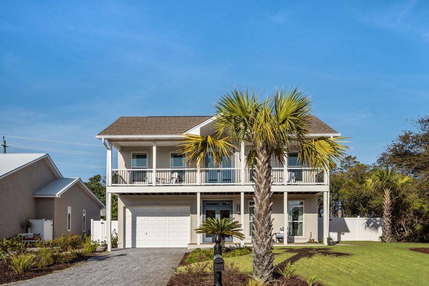 Ideally located on the east end of 30A, this well-maintained coastal retreat includes deeded beach access and private outdoor amenities. This home is tucked in Sand Cliffs - a non-rental, gated community with low HOA fees and only 100 homesites. Interior highlights include wood and tile flooring, vaulted ceilings, and granite countertops. This residence has undergone several recent updates, such as a fresh coat of paint. Three bedrooms offer comfortable accommodations, and spacious porches provide perfect places to relax at sunrise or sunset. This level homesite includes room to expand, and the home is being offered turn-key.Entertain outdoors with an exquisite backyard oasis that features a private pool, outdoor living area with a TV,  ...