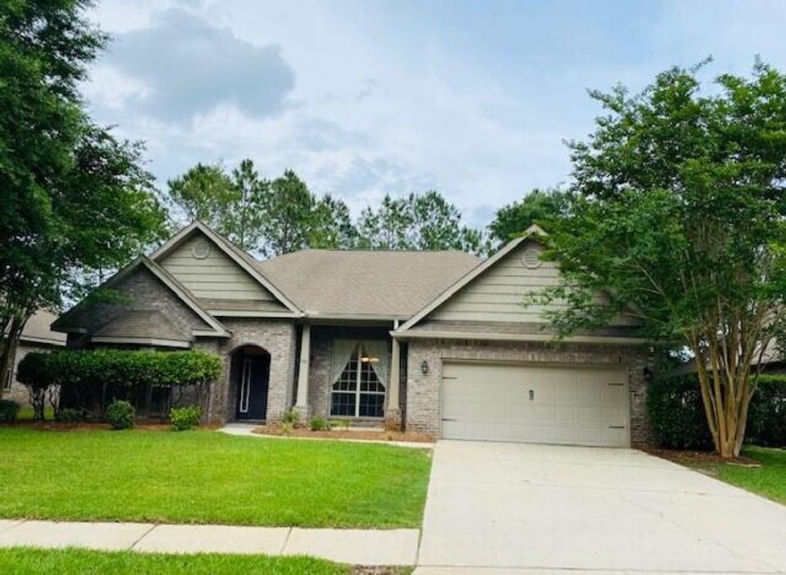 Beautifully updated and ready for occupancy! This lakefront home offers a well designed, split floor plan w/ 3 bdrs, 2 baths, and a flex room w/bay window that is currently used as a 4th bdr. Open floor concept w/ high ceilings showcasing the dining, living, breakfast nook and kitchen. Upgrades: Gas fireplace and cooktop, Vinyl Plank Flooring and tile - NO carpet.  Trey ceiling & sitting area in mbdr, separate garden tub and shower in mbath, ceiling fans, blinds throughout. Exterior is brick and hardiplank w/a large back porch overlooking the lake.  Yard is landscaped w/sprinkler system and well. Seller will offer a 1 yr bonded warranty . Enjoy all the wonderful amenities of Hammock Bay: clubhouse, 3 pools, fitness ctr, bayclub, sports complex, sidewalks, walking trails and a general store