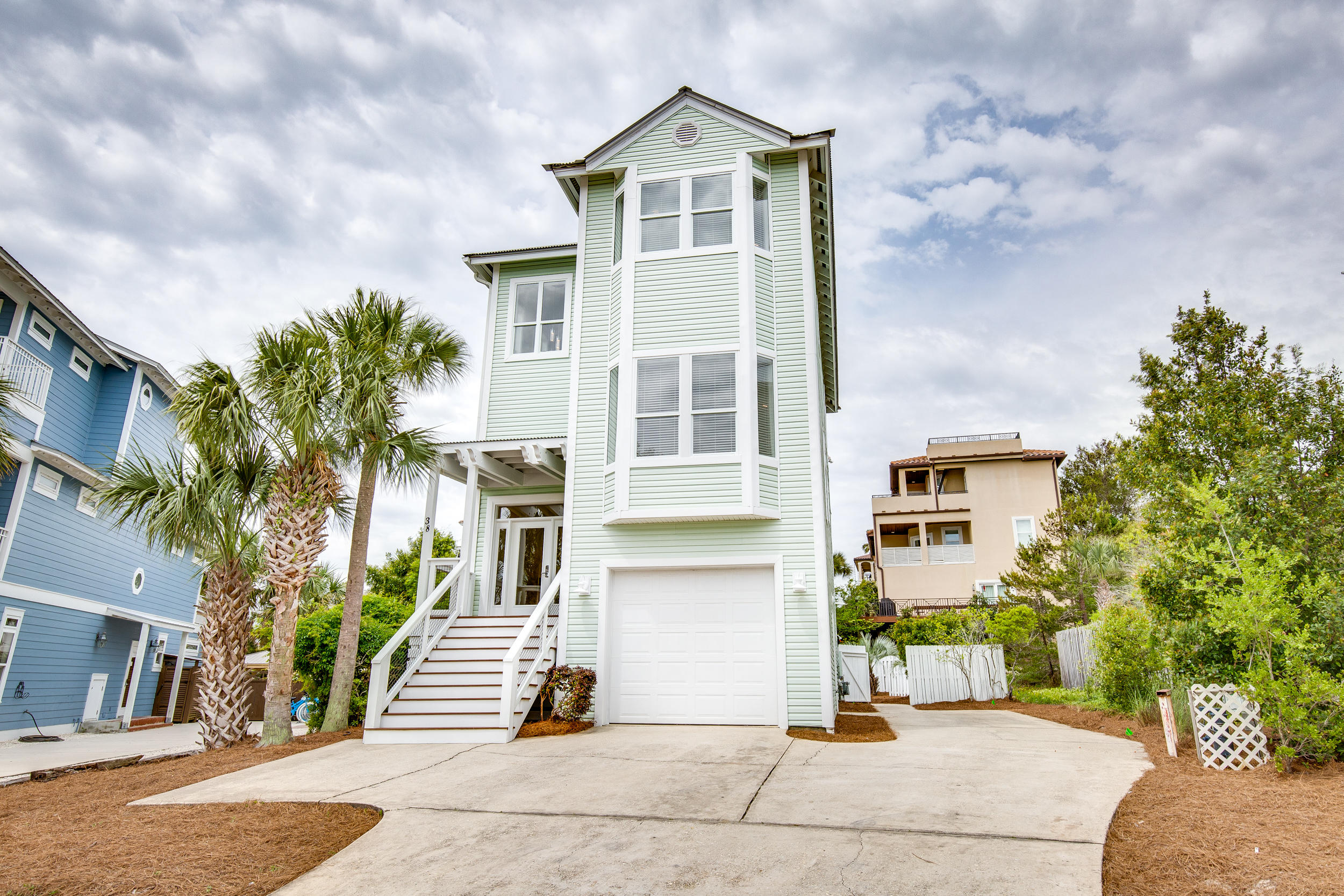 This is the stunning 30A BLUE MOUNTAIN oasis you've been looking for: Gulf Princess.  Enjoy this FULLY renovated, conveniently located, three story, five bedroom, five bathroom home with your family and friends by taking a dip in your private pool after a long beach day, cooking up dinner in your chef's kitchen, and soaking in gulf views from the 3rd floor balcony. This home has a built in bunk room, shiplap throughout, high end finishes throughout, one car garage, and sleeps up to 19 people making it an incredible income producing property. Conveniently located in the heart of Blue Mountain, with easy beach access and many popular restaurants, you and your guests will find plenty to do in the area. *A furniture package is included and is scheduled to arrive in 3-4 weeks.