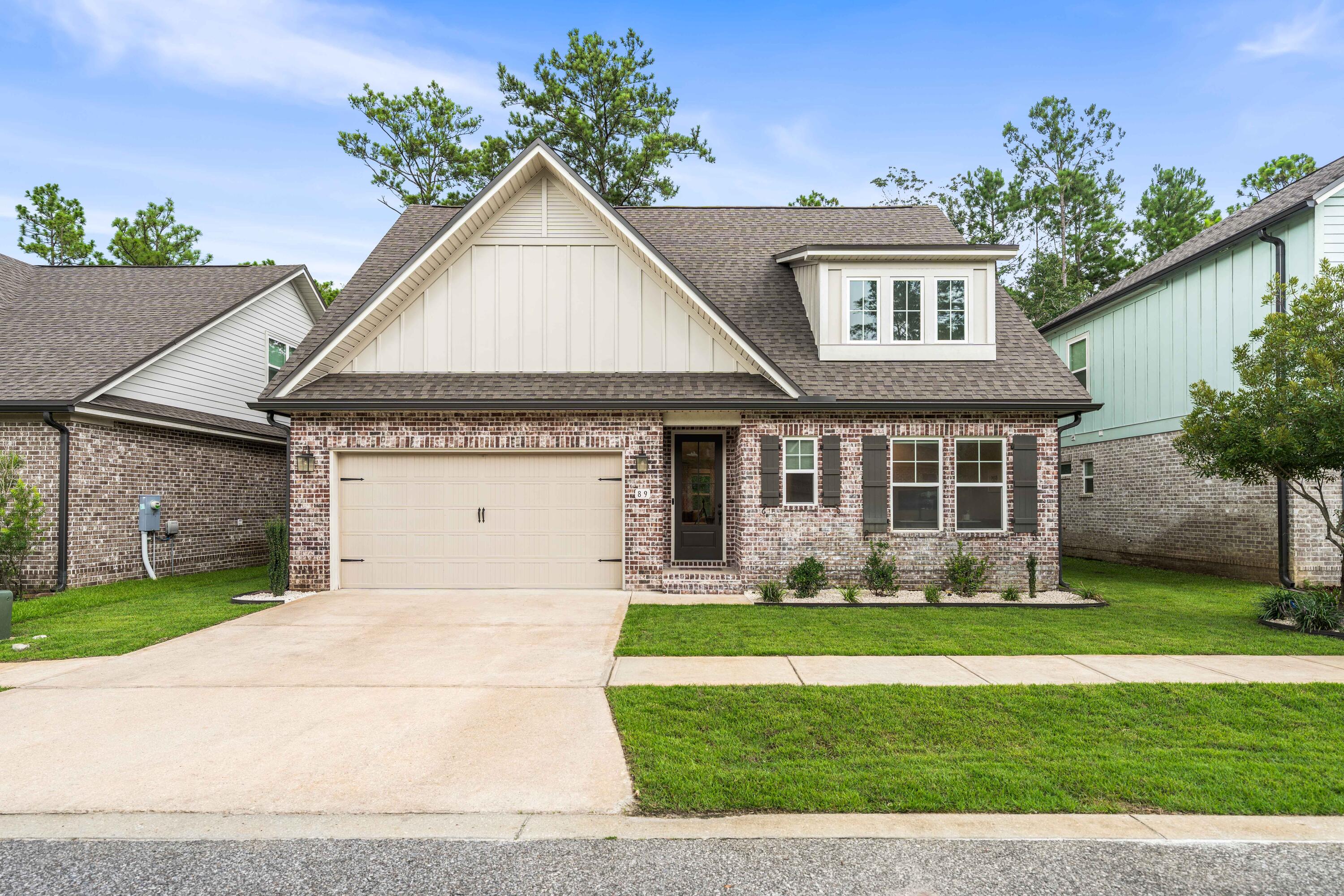 Beautifully crafted 2021 Randy Wise home in Laurel Oaks! This 4BR/2.5BA + office offers 2,200+ sqft, an open main floor, 1st-floor primary suite, 8' doors, crown molding & custom finishes. Upgrades include a custom primary closet, all new Zoysia sod, updated landscaping and pavers, laminate floors, custom blinds, fenced yard & custom office doors. Family-friendly neighborhood, all just 25 minutes from the sugar-white sands of 30A! **SELLER OFFERING $5K TOWARDS BUYER'S CLOSING COSTS WITH AN ACCEPTABLE OFFER.** Room sizes are approximate and subject to error.