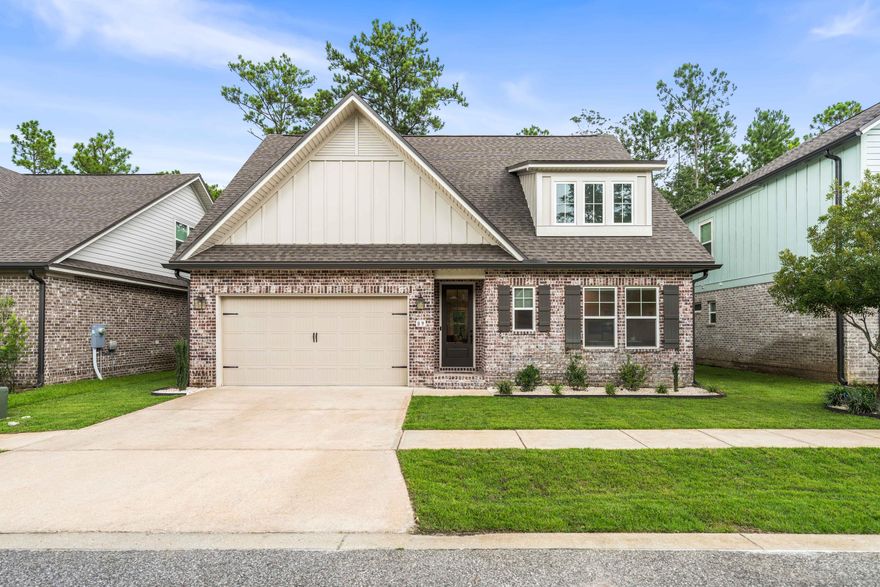Beautifully crafted 2021 Randy Wise home in Laurel Oaks! This 4BR/2.5BA + office offers 2,200+ sqft, an open main floor, 1st-floor primary suite, 8' doors, crown molding & custom finishes. Upgrades include a custom primary closet, all new Zoysia sod, updated landscaping and pavers, laminate floors, custom blinds, fenced yard & custom office doors. Family-friendly neighborhood, all just 25 minutes from the sugar-white sands of 30A! **SELLER OFFERING $5,000 TOWARDS BUYER'S CLOSING COSTS WITH AN ACCEPTABLE OFFER.** Room sizes are approximate and subject to error.