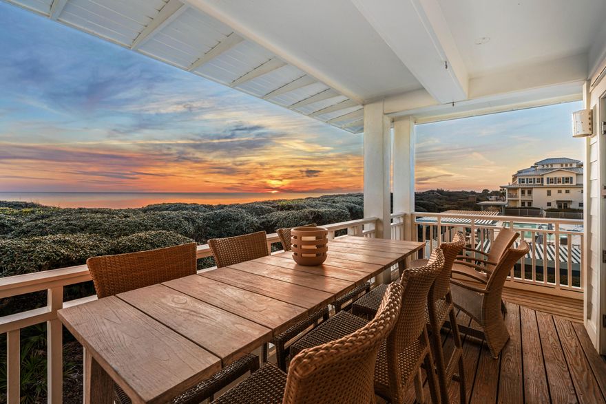 Enjoy a tranquil, relaxing atmosphere just steps from the sparkling white sandy beach--your perfect seaside retreat awaits. Experience coastal living at its finest! Bathed in natural light, this stunning Beachside residence offers breathtaking panoramic Gulf views. With south and southwest views, you'll witness spectacular sunsets that are nothing short of breathtaking. This exquisite bungalow is located in the exclusive WaterColor Beachside community, offering privacy, convenience, and outstanding amenities. Residents enjoy both seclusion and easy access to the Beach Club and WaterColor Inn.This tastefully renovated three-bedroom, three-and-a-half-bath residence features two extra-long twin built-in bunk beds, offering ample space and comfort for family and guests. Recent renovations include new hurricane-rated windows and doors for enhanced safety and peace of mind, a remodeled kitchen with new appliances, remodeled bathrooms, HVAC system, refinished floors, and more. The owner enjoys three parking spaces: one in a secure enclosed garage, one under a trellis, and another in front of the garage. The WaterColor Beachside pool, just steps from the residence, is reserved solely for Beachside residents.

Enjoy all the WaterColor amenities just a short stroll away, including resort pools, boutique shops, and dining options. Exercise enthusiasts will appreciate over five miles of walking and biking trails winding through the scenic 500-acre community. A proposed fitness center, expected in 2026, will offer even more benefits for owners and rental guests.

Gulf-front living offers a rare opportunity to purchase a home where the beauty outside your residence is a true marvel. Experience the incredible coastal lifestyle and make this exceptional property your own.