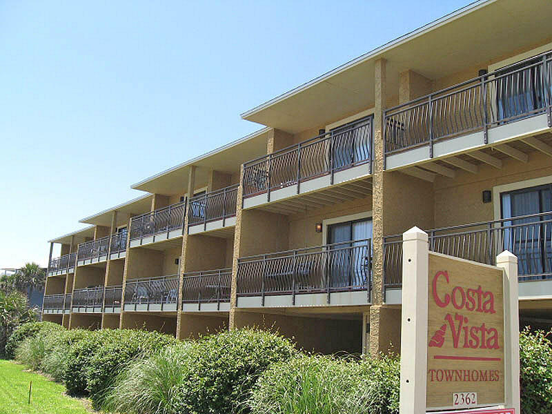 Come see the one and only Costa Vista Townhome on the market! Being an end unit this is perfectly situated and affords amazing gulf views. On the first level you will find a covered car port made for two vehicles which is private and only designated for this unit- a rare feature at the beach! Many updates have been done to make this unit simply the best including granite countertops, hardwood floors, built-in shelving, wet bar, fresh paint, and great appliances! Your own private balcony gives you excellent views of the Gulf of Mexico. Storage is not a problem with this property as on the first level there is a large storage closet to fit all of the beach gear! Sold fully furnished and turn key ready. The HOA dues are low and the community pool is included! You are only steps away from the