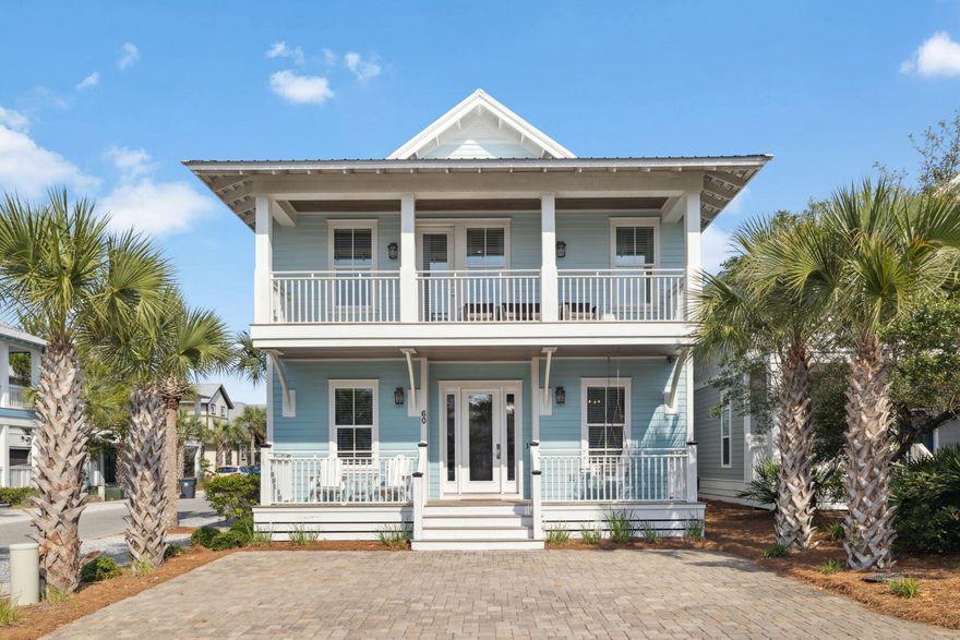 Welcome to 60 Barefoot Lane -- a stunningly furnished 4-bedroom, 4.5-bath retreat nestled on a desirable corner lot in the heart of Seacrest Beach. Built in 2020 and thoughtfully designed across 3,062 square feet, this home seamlessly blends laid-back coastal elegance with the high-end comforts today's buyers expect.Rich hardwood flooring and abundant natural light set a warm and inviting tone. The open-concept main floor creates a seamless flow for entertaining, featuring a chef-style kitchen with a gas stove, high-end appliances, and a spacious island perfect for everything from morning coffee to cocktails with friends.This home offers two luxurious primary suites -- one on each level -- and each of the four generous size bedrooms features a private ensuite ensuring space and privacy for every guest. A dedicated bunk room adds flexibility for visiting family or rental potential. Upstairs, a cozy TV nook provides a comfortable spot to unwind after a day at the beach.

Outside, enjoy peaceful mornings on the covered porch or rinse off in the outdoor shower after a sun-soaked day along 30A. Go out the back door and stroll down the path to the resort-style community pool and enjoy easy trolley access to the deeded beach. This home makes the beach lifestyle effortless and fun and parking is a breeze due to the extra space thanks to the location of the lot.

Ideally situated on the sought-after east end of 30A, you're just a short walk or bike ride from the boutique shops and award-winning dining in Alys and Rosemary Beach. World-class golf at Camp Creek is also nearby, offering even more ways to enjoy the 30A lifestyle.

Whether you're looking for a second home, a short term rental investment, or a permanent coastal escape, 60 Barefoot Lane is the full package - refined, relaxed, and ready to welcome you home.