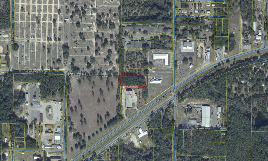 No access.  Located behind/north of Ten 8 Fire Equipment on E Hwy 90 in Defuniak Springs, FL.  Priced accordingly.