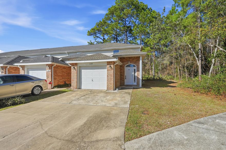 This well-maintained end-unit townhome is an excellent opportunity for first-time buyers, investors, or military personnel. Conveniently situated just 10 minutes west of Hurlburt Field and about 17 miles from Eglin AFB, you'll also enjoy quick access to beautiful beaches, shopping, and dining.This 2-bedroom, 2.5-bath home features a bright, open floor plan downstairs with a spacious living area, kitchen, half bath, and indoor laundry. Both upstairs bedrooms offer private full bathrooms, providing comfort and flexibility.Recent updates include a new roof and HVAC (2020), electrical panel and water heater (2023), fresh interior paint, newer carpet upstairs, and tile flooring downstairs. Step outside to enjoy the fenced backyard with a newer privacy fence -- perfect for relaxing or entertaining.  
Move-in ready and ideally located, this home offers value, comfort, and convenience all in one.