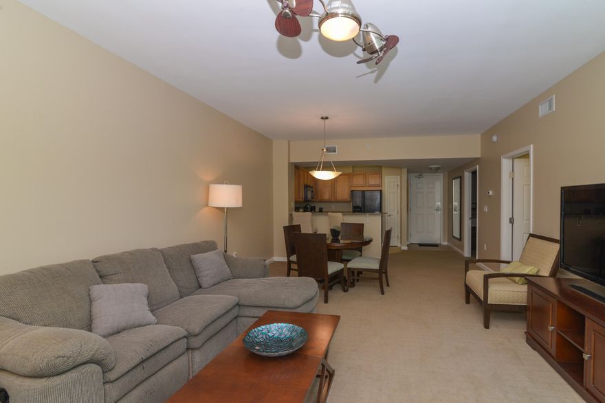 Welcome to the Palms of Destin Resort and Conference Center. Unit 1207 offers nice views looking into the Oasis and the pool complex. This Jr 2 bedroom condo not rented and is in very good condition. This condo is a very spacious 970 square feet and offers one of the largest living areas at the Palms. You will find granite counter tops in the kitchen and the master bath. The beautiful master bedroom also has a sliding door to the terrace offering a peaceful setting. The master bath has a large garden tub with shower and the guest bath is equipped with a tiled walk-in shower. All of the carpet and furnishings are in very good condition. The Palms is a full resort with restaurant space, spa space, convention space, phenomenal pools and other amenities. Owner also owns the next door..