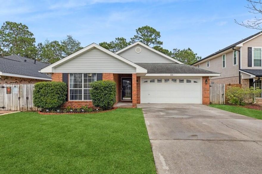 NEW ROOF to be installed May 2023! Close to Bases & Beaches! You'll love the large living area with vaulted ceiling and solid surface floors throughout this entire home. No carpet!! Bedroom flooring installed in 2021. The kitchen has a window above the sink, an island with storage, pantry, fridge/freezer, stove/oven, and newer dishwasher (2021). New HVAC to keep you cool in the summer months to come! The interior laundry room includes both a new washer and dryer (2022). The primary bedroom has a huge walk in closet with custom shelving, and en suite bathroom with tub/shower and a dual vanity.  Newly sodded front and part of back yard (4/23), fully-fenced backyard that has a conservation easement behind it; no neighbors in back, and sprinkler system on a well! (Grass was digitally enhanced)