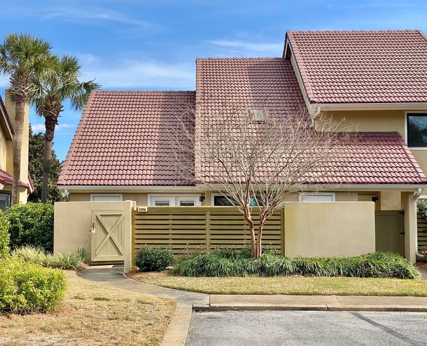 This beautiful 3 bedroom Beachwalk has never been on a rental program.  It's view is the best view in Beachwalk and you will love sitting on your deck watching the ducks come by and the Heron's visit too.  You will have morning sunrises on your lake front deck and sunsets on your back deck.  The lake front deck has Trek flooring with aluminum hand rails and stainless steel wire cable railings.  
Inside the floorplan is very open and contemporary with leather couches and vaulted ceilings in the living room.  The dining room also has contemporary leather chairs and a glass table.  THe kitchen has stainless appliances and granite counter tops
with a breakfast bar. 
there are 2 bedroom suites on the first floor that both have outdoor sitting areas.
There is a loft and large master upstairs with a newly renovated mater bath and walk in closet.  Master also has a balcony that looks onto the lake.  Home has been meticulously
cared for and it shows.