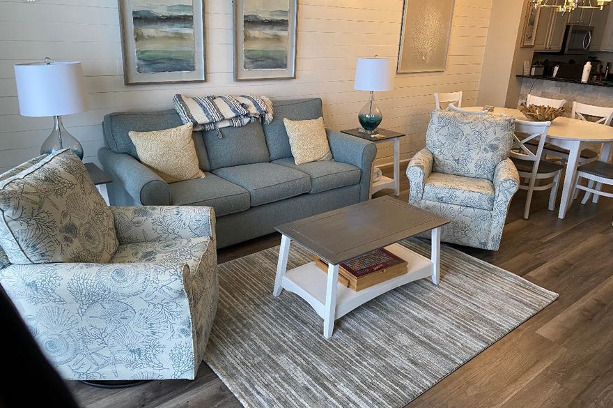 This fabulous two bedroom, two bath with bunk room condo in Tower 2 of Calypso is stunning! It has been completely modernized with shiplap walls, luxury vinyl plank flooring, renovated bathrooms, wet bar and kitchen areas, new appliances, all new light fixtures, freshly painted throughout and has all brand new furnishings! This condo will exceed your expectations! And that view! The view from the 19th Floor is spectacular! Imagine watching fireworks from one of the PCB events from your balcony! Also, this condo is within walking distance to Pier Park, where there is a multitude of restaurants and retail shops for everyone! This condo has been on a Rental Program and has brought in great rental revenue. This piece of paradise is just waiting for you to enjoy!