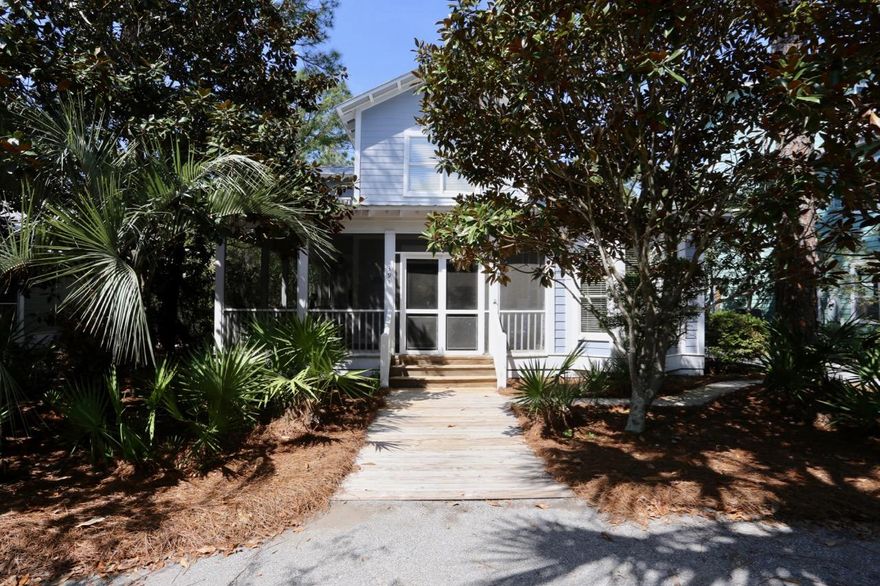 The Grove by the Sea is an established quaint, popular community along 30A. It has two community pools , tennis court. It is a short walk to the Andalusia beach access. This house sits on a large lot and has 3 Bedrooms and 2 1/2 baths in the main house. The master bedroom is downstairs. It opens to the large back deck for grilling and entertaining. The large wrap around front screen porch is perfect for relaxing on warm summer evenings. There is a two car garage with a furnished 1 bedroom, 1 bath 500 plus sq ft furnished apt above garage. It has a small but cozy screen-porch. Take a short bike ride on the 30A bike path to all the shopping, restaurants and charm that Seaside and Watercolor have to offer. Buyer responsible to verify all dimensions.