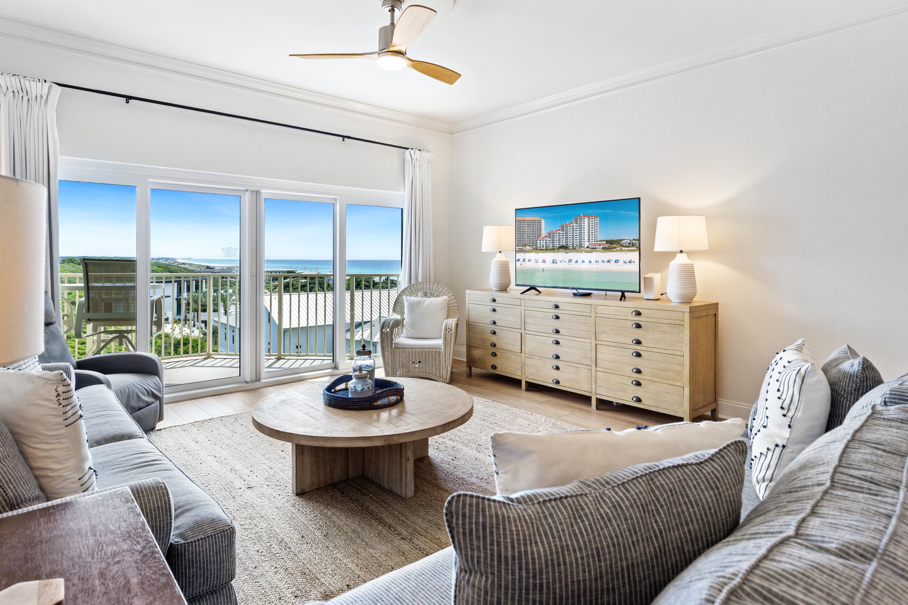 Soak in sweeping Gulf views from this beautifully renovated 6th-floor beachfront condo in TOPS'L Beach Manor. Nestled between the emerald waters of the Gulf of Mexico and the untouched beauty of Tops'l Beach State Park, this fully furnished, turnkey residence offers the ideal blend of luxury, comfort, and coastal charm.Step inside to find a thoughtfully redesigned interior featuring a modern kitchen with quartz countertops, custom cabinetry, and stainless steel appliances. Both bathrooms have been updated with designer finishes, including the master shower which was completely remodeled last year. Every detail of this beautiful condo has been curated to create a fresh, inviting space ideal for relaxing or entertaining. Beach Manor Owners and Guests will enjoy an exclusive Gulf front pool, fitness room, sauna, steam room, and owner's storage. Additional perks include covered parking, a conference and event space, gated entry, and 24/7 security, As well as 600 feet of private beach frontage and the Blue Dunes gulf-front restaurant and poolside bar.
In addition, TOPS'L Owners also have the option to join an award winning tennis and fitness facility with 12 lighted courts, fitness center with exercise classes, saunas, locker rooms and two Club pools. The 52 acre resort is also convenient to superb dining at Grand Boulevard and Baytowne Wharf at Sandestin, shopping, golf and healthcare.
Whether you're looking for a serene beach retreat or a high-performing investment property, this Gulf-front gem checks every box.