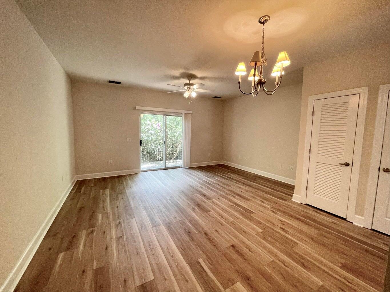 No carpet and freshly painted - move in ready, spacious townhome is ready for you. Complete with 2 bedrooms and 2 bathrooms upstairs, open living and dining room, kitchen and 1/2 bath downstairs. This property will make a great primary, 2nd home or investment. Outside deck for enjoying your morning coffee. Just across the parking lot is the community pool and play ground. New Roof 2022, new dishwasher 2023, new paint, new flooring upstairs, new exterior paint. Assessment paid. Easy show.