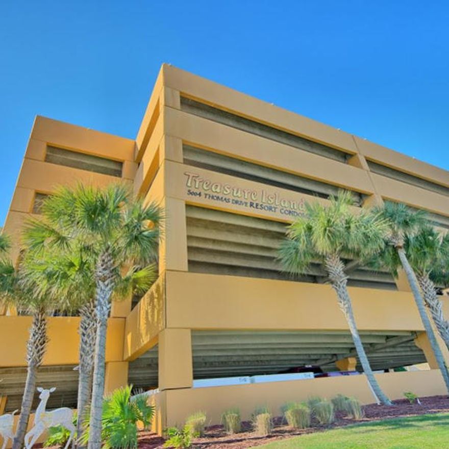 If you are looking for a one of a kind property and a terrific investment look no further! This highly sought After, 2 Bed/2 Bath condo on the 22ND floor of Treasure Island and has one of the BEST VIEWS on Panama City Beach! Enjoy sunrise views in the morning and Sunset views in the evening! The layout of this over-sized condo's interior is superb for entertaining, offering 10' ceilings through-out and an excess of space and features!! Very well maintained. Will convey fully furnished, turnkey, and rental ready! The pet friendly complex has a large heated pool and a kiddy pool and two gazebos, covered parking, four high-speed elevators, fitness room, owner's lounge and game room. It is located on Thomas Drive within walking distance of Saint Andrews State Park.