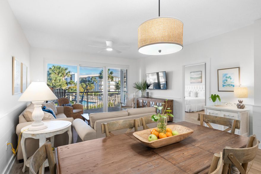This Gulf view, poolside condo within the High Pointe resort community comes fully furnished, updated in coastal luxury and ready to generate income with reservations for 2025 already secured and transferable. When you step inside condo 234, you are greeted with seaside charm and subtle luxury, with recent updates throughout the condo including shiplap accent walls, durable quartz counters, luxury plank flooring throughout, and all new vanity and tile in the primary bathroom. The open concept floor plan is excellent for entertaining, with a spacious kitchen that includes new shaker cabinetry, matching stainless steel appliances, a laundry closet, and full size pantry. A transitional dining space connects the breakfast bar and the living room, and all entertainment spaces enjoy a stunning view of the 65,000 gallon, lagoon style pool. 

Step out onto your private balcony that offers incredible views of the pool, the Gulf,  and the on-site restaurant Crabby Steve's. With access to the patio from the living room and the primary suite, it's the perfect place to kick your feet up to start and end each day at the beach.

The spacious primary suite is located just off the living room, easily fits a king size bed, and boasts views of the pool as you wake up each day. Take advantage of a seating area and opt to take in the views of the Gulf right from your own bedroom. The en-suite bathroom has been fully updated with a new double vanity, quartz countertops, and a stunning walk-in shower with full glass enclosure and timeless tile perfect for a coastal bathroom. A spacious walk-in closet anchors the primary bathroom and is currently being used as an owner's closet during rental season. 

Rounding out the interior space is a roomy guest bedroom and adjacent second bathroom that is also accessible to the primary entertainment spaces. The bedroom currently offers a queen and a full sized bed, however, many condos utilize the ample floor space to offer two queen beds to be able to sleep four and maximize the rental occupancy for the space. 

High Pointe resort is a low density, 15 acre community located along the coveted stretch of beach between Rosemary Beach and Alys Beach. With 600 feet of private beach, and relatively low crowds even in the peak of Summer season, you'll enjoy sitting front row to the beach while maintaining access to the best dining and retail 30A has to offer. 

High Pointe also boasts an array of resort quality amenities, including a Gulf view restaurant serving casual coastal cuisine, an impressive lagoon style pool complete with two islands and multiple waterfalls, as well as an on-site beach bike vendor ensuring you can travel the Timpoochee trail right outside the High Pointe gated entrance with ease. 

Whether you are looking for a primary or secondary home to optimize your lifestyle, or you are looking for an investment property that offsets the cost of ownership, High Pointe is a hidden in plain site gem located in the heart of the desirable East end of 30A. If you've never been inside High Pointe, its easy to overlook the perks this resort community has to offer. Don't miss your opportunity to be wow'd by one of the most exclusive condo communities along 30A, call me or your favorite agent today to discover the allure of this peaceful community.  