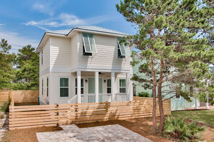 Newer construction in Blue Mountain Beach with no HOA fees. Completely open floor plan and great finishes. Only a short walk or ride to beaches, dining and shopping along 30A. The first floor includes the living room, dining room, kitchen, powder room and laundry. All three bedrooms on the second floor along with two full bathrooms. There is no shortage of storage on either floor. Back and front yard completely fenced. This house is perfect for full time living or for a short term rental. This is a must see.
