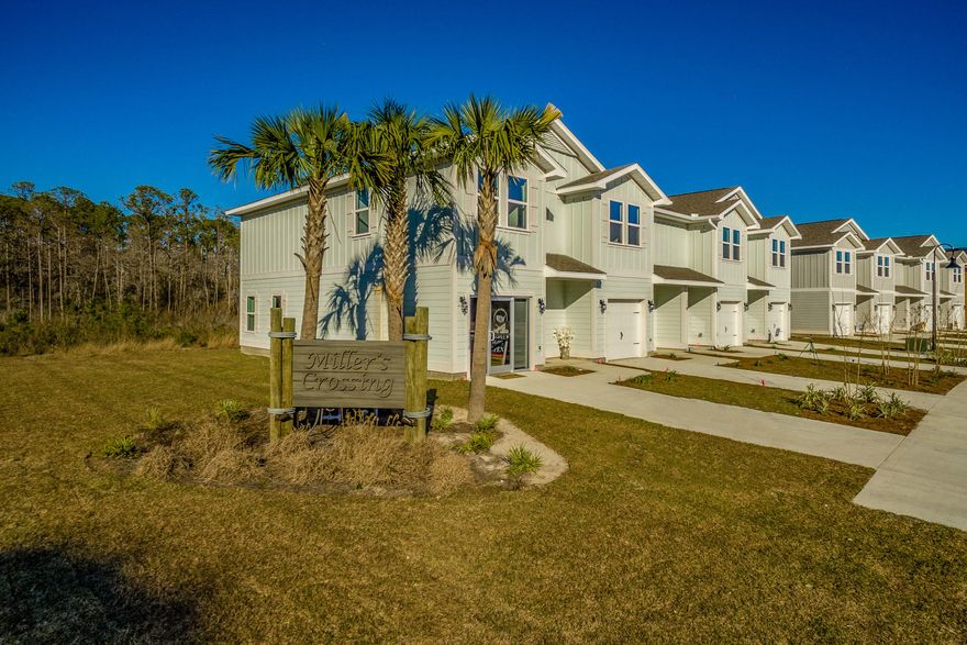 : MODEL HOME NOW OPEN! AMAZING OPPORTUNITY to own new construction in South Walton. Located just minutes away from famous CO Hwy 30a,some of the country's best beaches, incredible shopping, and world class dining. Miller's Crossing is in a central location to both Destin, and Panama City Beach,allowing you to enjoy the best of both worlds. Walking distance to Alaqua Unleashed Dog park, Padgett Park, nature trails and public library. Contract today to selectcolors for this beautiful home.