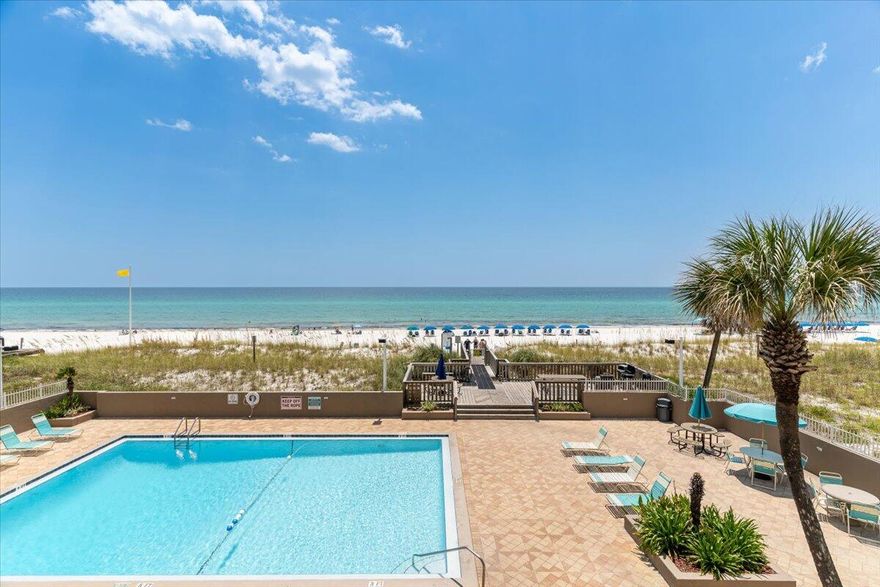 Unhampered views of the Gulf of Mexico await you in this beautiful, 3rd floor unit featuring 2 bedrooms and 2 full bathrooms. Balcony access from both the living room and main bedroom. Enjoy the beauty of the gulf from a private beach walkway. Minutes from Boardwalk dining and the Okaloosa Island Pier. Emerald Isle features, tennis courts, pool, picnic area with grills.Unit has a Owners Locker and Parking Space.Fully Furnished on a Rental Program with future bookings.