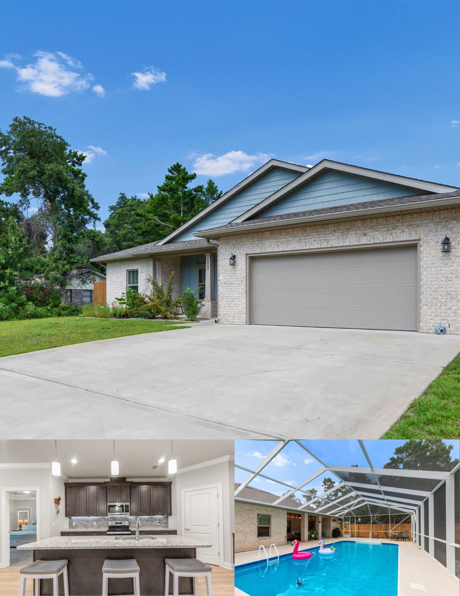 Welcome to this stunning, move-in-ready single-family home located in the heart of Navarre. Nestled on nearly half an acre, this property offers the perfect blend of luxury, comfort, and outdoor living.Enjoy your own backyard oasis featuring a brand-new inground pool with a screened-in enclosure, perfect for year-round enjoyment.Inside, you'll find 4 spacious bedrooms and 3 full bathrooms, thoughtfully laid out in a split floor plan with an open-concept living area. The primary suite offers a peaceful retreat with a double vanity, soaking tub, and walk-in closet.Additional upgrades include brand-new gutters, 8ft privacy fencing, and much more.