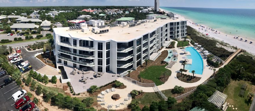 Modern Luxury Perfected - Thirty One on 30A, an ultimate destination for owners who seek the pinnacle in architecture, design, comfort and foremost beachfront living. Located in Seagrove, the 3.92 acre property boasts over 335' of white sand beach frontage. Positioned 1.5 miles east of Seaside. Amenities include secure underground parking, a resort style pool and expansive pool deck, private owner's storage areas, golf carts provided for owner's use, luxuriously appointed lobby, fitness room, and kitchen. Step off your private elevator and you are greeted by a refined selection of organic materials utilized in an updated, modern way. Note: furniture not included. Interior photos are taken in a similar residence