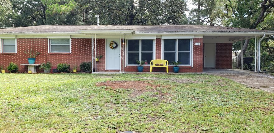 Great for first time home buyers or for investors with many upgrades.  New interior paint throughout, new Kitchen cabinets, new vanities & commodes in both bathrooms, new Granite counter tops in Kitchen with tiled back splash, new LVP in all rooms except Kitchen which is tile flooring.   New ceiling fans in all rooms.  New Duct work in 2018.  New Stove and Dishwasher.  Refrigerator new in 2018.  New interior and exterior doors.   This home is just minutes from Eglin AFB and beaches and shopping!  All information deemed correct, buyer to verify.  Dimensions and measurements also deemed to be correct, buyer to verify.