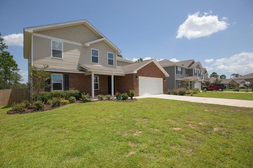 Have a look at this wonderful home in SOUTH CRESTVIEW! Split floor plan with Master Bedroom on main level and 4 additional bedrooms upstairs with a second family room! Enter into the open living room and kitchen that overlooks the back yard- full of nature! Kitchen includes stainless steel appliances, breakfast bar, pantry, and additional storage closet. Master Bedroom is off of LR with large walk in closet with extra shelving, garden tub, separate shower, and double vanity. Upstairs features an open family room, full bathroom, and 4 large bedrooms. Laundry room and half bath are downstairs for guests. Garage has added shelving for storage! Buyer to verify all information deemed important.