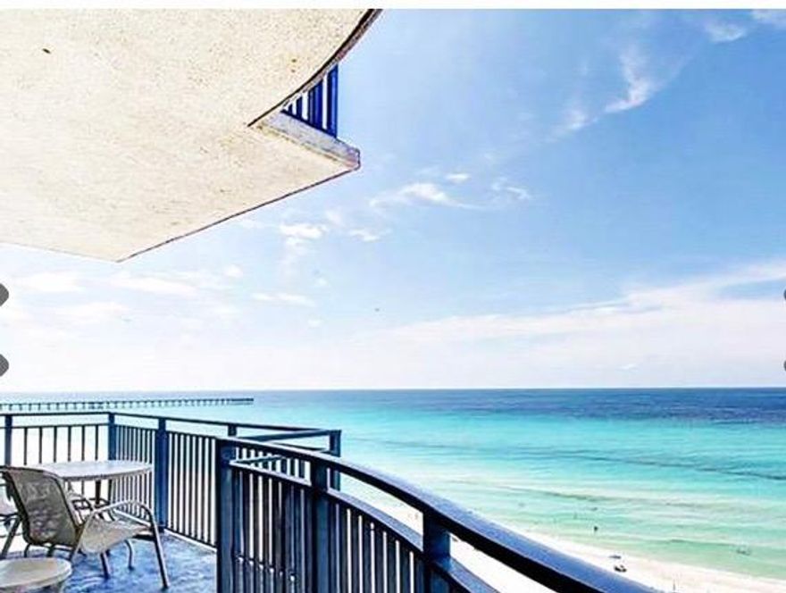 7th Floor 3bd/3ba end unit offering fantastic views of the Gulf of Mexico. This nicely furnished condo was just recently painted, new wood-like vinyl planks in Living and Dining area, new carpet in bedrooms will be installed on Sept. 25. Enjoy the balcony views as you grill on your own private electric grill. This unit also has it's own large storage space just outside the front door. Sterling Breeze amenities include: state-of-the-art fitness center, poolside wine bar, 2,000 sq. ft. heated pool and hot tub and fire pit. Sterling Breeze is conveniently located just 1/4 mile west of Pier Park and just a short drive to Northwest Florida Beaches International Airport.