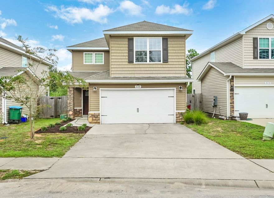 MOVE IN SPECIAL- $500 off first month's rent! 3bd/2.5bth. Living Area opens to the Kitchen w/breakfast bar, pantry, built-in microwave, smooth top range, & dishwasher. NEW PAINT, Caf cream tile floors in the powder room, bathroom two and Master bath. Wood flooring in the Foyer, Family Room, Dining room and the Kitchen. Carpeting in the remaining areas: bedrooms, stairs, upstairs hallway and closets. Upstairs: laundry room, additional bath room, two additional bedrooms and the Master suite offers dual vanities, garden tub, separate shower, and walk-in closet. NO smoking and NO cats. Dogs allowed upon approval with a non-refundable pet-fee. 600 minimum FICO credit score required in addition to meeting rental criteria.