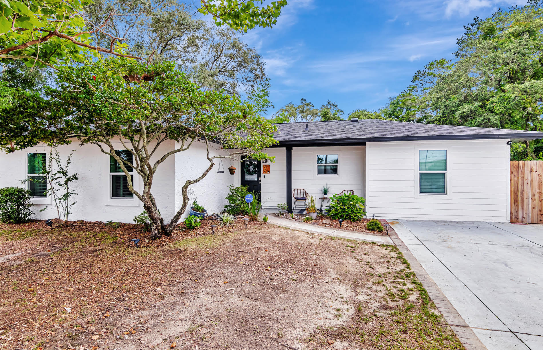 This beautifully renovated home offers the perfect blend of comfort, convenience, and style--just a short drive from both Eglin and Hurlburt Air Force Bases and minutes to the beach. Enjoy peace of mind with major updates already completed: a brand-new roof in 2023, all new windows in 2024, plus an HVAC system and water heater both installed in 2020. Step inside to an open-concept floor plan where the modern kitchen seamlessly flows into the spacious living and dining areas--perfect for entertaining or relaxing with family. The oversized master suite is a true retreat, featuring a large walk-in closet and a luxurious master bath.Out back, enjoy your private deck equipped with shaded pull-downs and a projector screen--ideal for cozy movie nights.