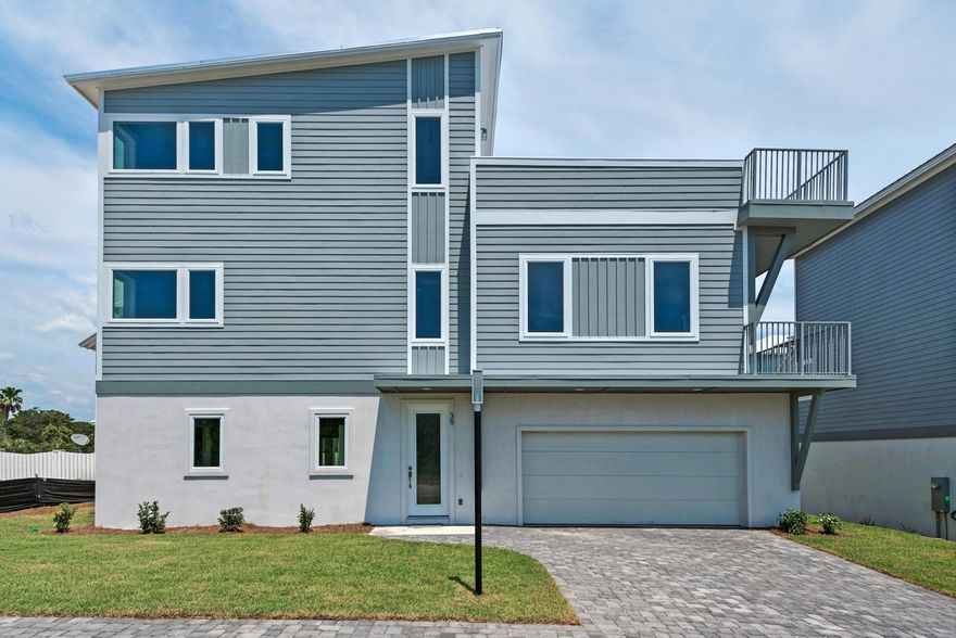 Modern aesthetic meets coastal style in this brand new home at Seaview at Inlet Beach. Every home in the community has GULF VIEWS! Located just one lot from the pool, the St. Kitts plan features 4 bedrooms, 3 full and 1 half bathrooms, 2 covered patios and a 600 square foot rooftop patio just off the enormous master suite. Special features of this home include 9' ceilings, wood flooring, quartz countertops, custom cabinetry, oversized two-car garage + more! This brand new construction is complete with the latest building codes and additional quality features such as 2''x6'' construction and impact-resistant windows and doors. All homes come with the 2/10 plus Builder's warranty. Other new build opportunities are also available in the community. Seaview at Inlet Beach is a quaint 8-home community with a private pool located just minutes from South Walton's gorgeous beaches. Every home is designed with modern style and desirable finishes + Gulf views! 30Avenue is the hottest new shopping center in Inlet Beach (just 1 mile from the community) offering delicious dining options, various boutiques, and frequent live music and entertainment. Phillips Inlet Beach Access is just a 5-minute bike ride to endless perfect beach days!
