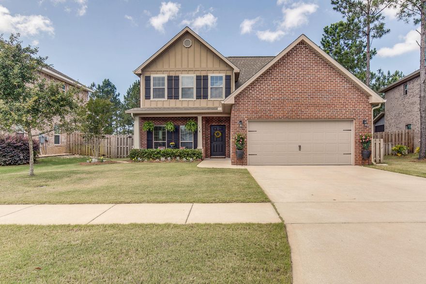 Under contract with contingency - seller will accept back up offers. This one owner home, built in 2014, features an open floor plan AND 20 X 15 upstairs bonus room! The large back yard backs to a preserve area and has been totally enclosed with a 6 foot privacy fence. You will love the wood floors in the family room with ample space for entertaining. Kitchen has granite countertops, island with bar and stainless appliances. The large master is downstairs and looks out onto the yard and trees. In the master bath are double vanities and a spacious tiled shower. The master closet is generously sized and easy to keep organized. Upstairs are two bedrooms connected with a jack and jill bath with double sinks. The bonus room,