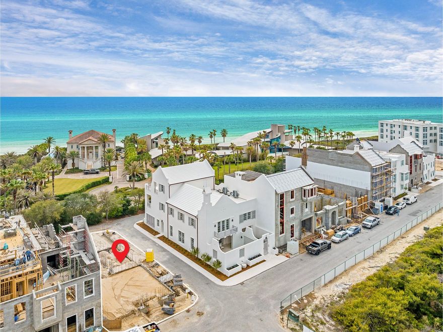 Poised on a prominent corner lot on the south side of Alys Beach, this offering presents an extraordinary opportunity to own a thoughtfully designed coastal residence with curated architectural integrity and sweeping western views to the Gulf. This five-bedroom, five-and-a-half-bathroom home encompasses 4,587 square feet of refined interior living, complemented by 1,971 square feet of open-air balconies and 663 square feet of covered loggia space crafted to embrace the effortless indoor- outdoor lifestyle that defines Alys Beach. An elevated private pool and a separate spa, positioned beside the third-floor primary suite, offer an intimate retreat with rare vantage points overlooking the protected corridor of Paradise by the Sea. With three open exposures and a two-car garage... this residence exudes presence, privacy, and elegance.
Designed by Chancey Architecture and brought to life by Arkon Group General Contractors, this home is currently under construction, allowing for a discerning buyer to personalize. The seller invites a buyer to assume the existing construction contract for an all-in investment of $12,495,000, or acquire the property upon certificate of occupancy, fully completed, for $14,995,000. Estimated completion is 18 to 20 months. 
An exceptional offering in one of the Gulf Coast's most architecturally significant communities. Purchase now for immediate Alys Beach ownership benefits. 
