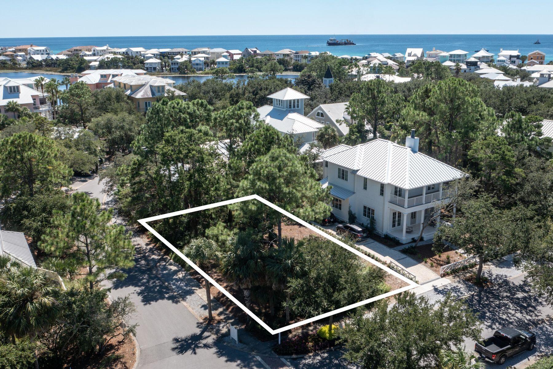 This large corner lot ideally situated in the private gated community of Carillon Beach is a cornerstone property and the perfect place to build your dream beach home. Just one-tenth of a mile from the Bellview Park with pool and sports courts, and one-third of a mile from the iconic Beach Walkover #7 with Gulf-front pool, this homesite is prominently positioned and offers endless opportunities. Carillon Beach owners and guests enjoy world-class amenities including over 3,900 linear feet of sugar white sand beaches and 8 beach walkovers, three community pools (one of which is beachfront), access to Lake Carillon and Coastal Dune Lake Powell, tennis and basketball courts, multiple parks, miles of walking trails, shopping and dining at the Carillon Village Market, and so much more.