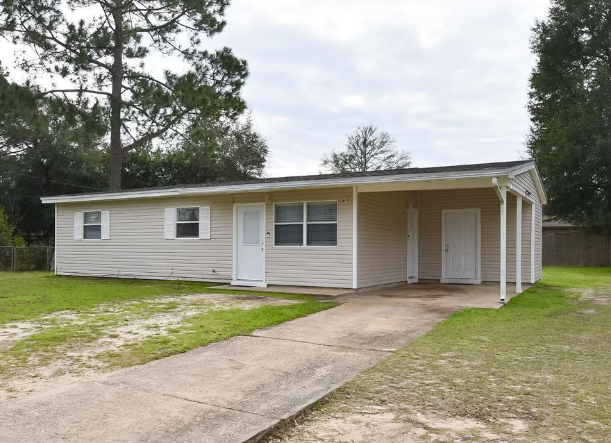 Adorable 3 bedroom updated home in the heart of Ft Walton Beach. Workshop in the large backyard, 1 car carport for covered parking. Previous seller did a complete remodel in 2013, to include Kitchen cabinets and appliances, bathroom vanity and fixtures, interior and exterior doors, molding, lighting fixtures. Laminate wood flooring throughout the home. New ROOF 2016, new HVAC 2019. Wooden deck patio to sit and enjoy the large backyard. Laundry room located in utility room in the carport.