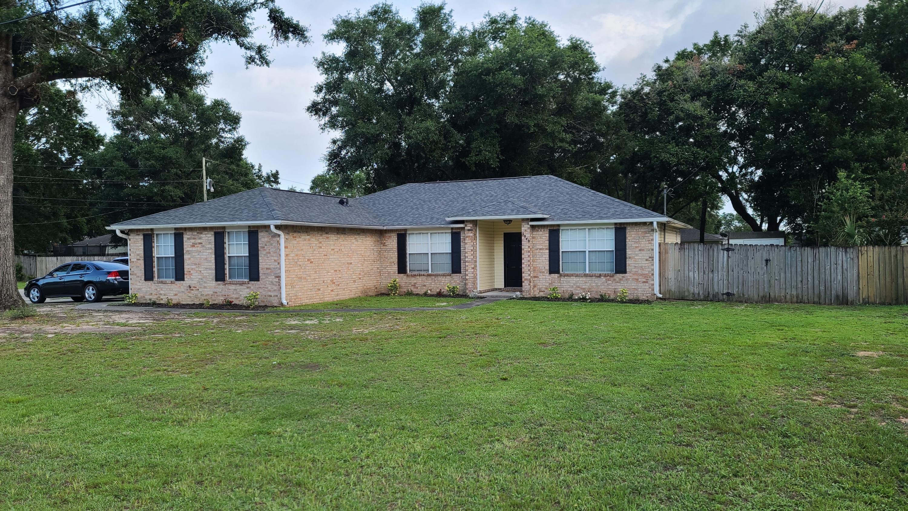 Well kept brick and vinyl home in Crosswinds. Located near Hwy 90 and I-10. The home has a split bedroom floor plan with 3 bedrooms and 2 full baths along with a separate room that can be used as an office or what ever you like. Laundry room off the garage. The home features tile throughout the main living areas and has new vinyl plank in the bedrooms. The backyard is large and has a patio area and 2 yard buildings. New roof May 2021. 2nd Bath has new toilet and vanity. Privacy fence, hot water heater and toilets were installed recently. All kitchen appliances are included as well as security camera system. Washer and dryer are not included. All square footage is taken from county records and buyer should do due diligence. Listing agent is related to seller.
