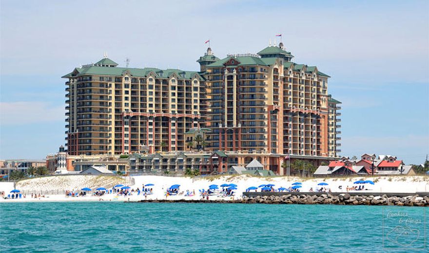 Breathtaking views of the Bay from this sophisticated 3/2 fully furnished condo in the prestigious Emerald Grande West beachfront resort Destin. The residence features 9 ft ceilings, upscale cabinetry, granite countertops & crown molding throughout. The open concept kitchen has striking custom cabinets, stainless appliances granite countertops & tile backsplash. The spacious breakfast bar overlooks the living & dining areas with sliding doors to your private balcony with sweeping water views. The master bedroom boasts an elegant en suite with garden tub, separate shower & dual sink custom vanity. Many outstanding resort amenities!! All Information recorded in MLS is intended to be accurate but not guaranteed, buyer advised to verify. Sold As-Is