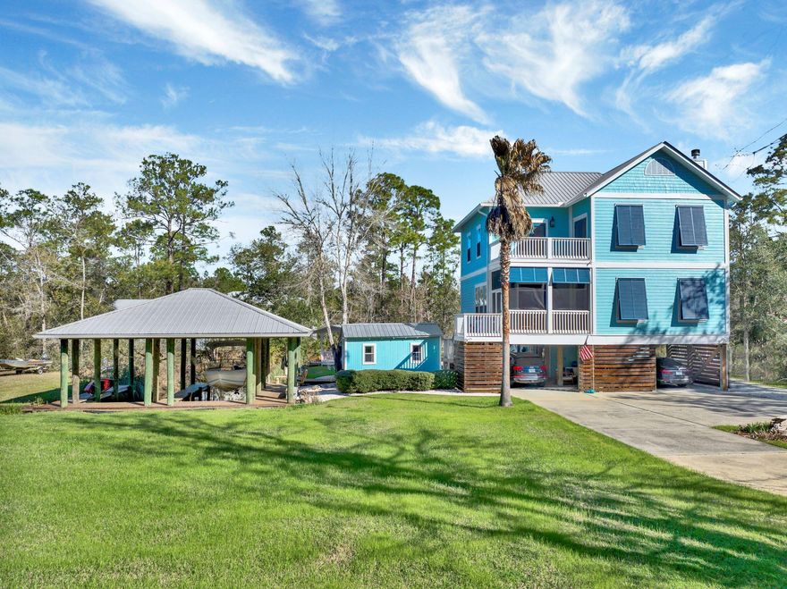 *Water views from every window!*Stunning waterfront home, just North of the 331 bridge. Motivated Seller!!! Prime commuter location! Stilt home on Burnt Mill Creek. Direct access to Choctawhatchee Bay and rivers. Fresh water and salt water fishing on the same day! Two fully covered boat slips w/ lifts. Hardwood floors, granite counters, 3 balconies, fireplace, large breakfast bar, stainless appliances. Master suite w/spa bath, separate shower and his/her closets. Powered boathouse/workshop. Additional storage rooms below home. Gazebo w/ dock overlooking the point, fire pit, additional outdoor living spaces for relaxing or entertaining. Screened entryway. And so much more, a must see!