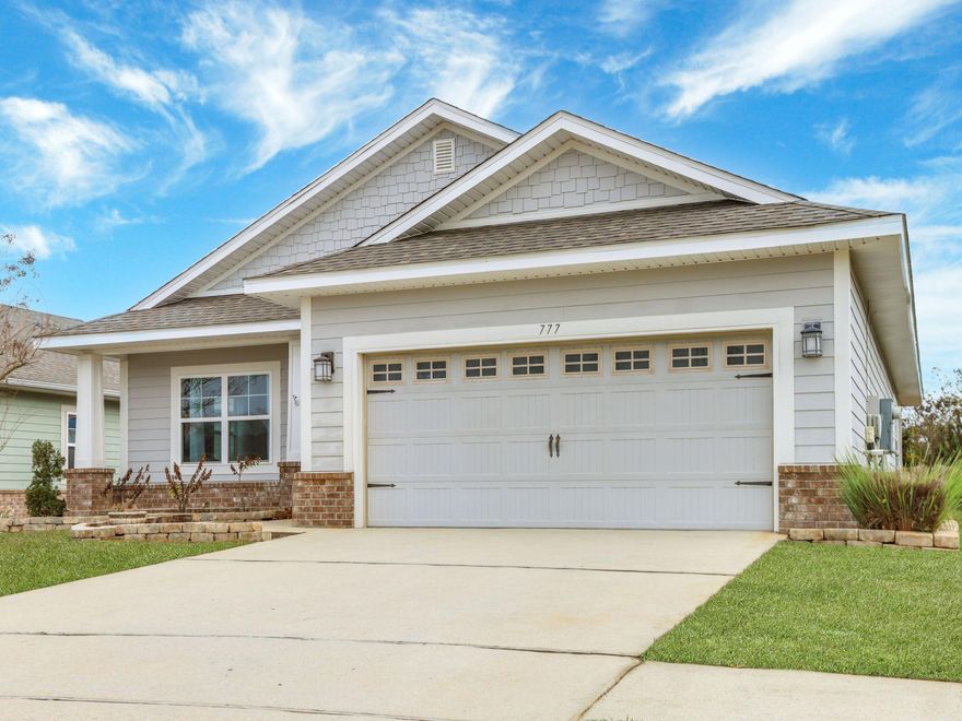 Located within the growing community of Lafayette Creek Landing, this newer construction home offers modern comfort in a prime Freeport location near the Publix complex. The 1,915-square-foot layout includes three bedrooms, two baths, and an open-concept design with tall ceilings and abundant natural light. The kitchen features crisp white cabinetry and sleek laminate countertops, while luxury vinyl plank flooring runs throughout for durability and style. The primary suite offers a relaxing retreat, and the covered back patio provides easy indoor-outdoor living. Community amenities include a pool, clubhouse, and dock with trail access to the creek. Just 15 miles from Blue Mountain Beach, this home offers convenient access to South Walton's beaches, dining, and shopping.