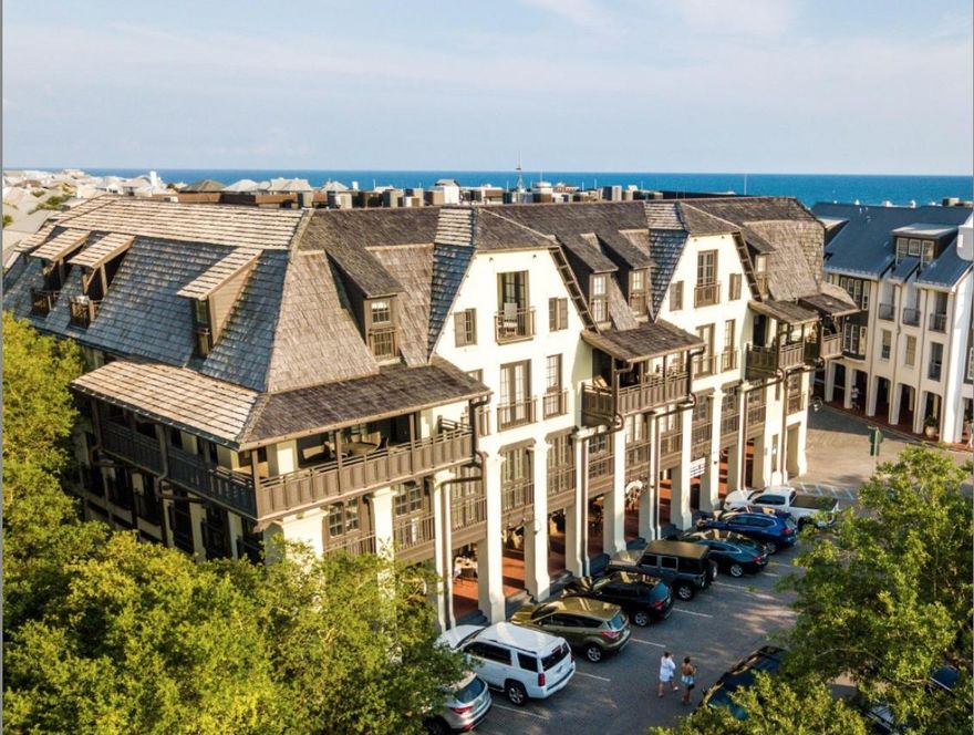 672 SQ FT OFFICE space in the vibrant Rosemary Beach community and South of Scenic Highway 30A.  Unit owner is afforded with access to all Rosemary Beach owner amenities (beach, pools, Owner Center).  Office has several communal work stations (movable), a private, glass-enclosed meeting room and is offered furnished.  The entire East wall of the office is comprised of huge windows, allowing tons of natural light to flood the space. Kitchenette boasts an abundance of custom cabinetry space, complete with a drop-in sink, full-slab marble backsplash, under counter ice maker and beverage fridge. All uses must be approved by Office of the Founder of Rosemary Beach; retail, real estate or property management businesses are prohibited.  Easy show, access with door code.