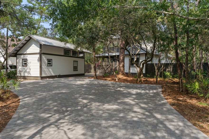 This property is a canal front home on a wooded lot on a half acre. Enjoy the privacy and natural setting in this ideal location. The canal connects directly to the Bay so you can enjoy waterfront lifestyle. This main home is a 3-bedroom, 2.5-bath with an additional detached studio apartment totaling 336 feet that includes a full bath and loft. Outdoor spaces include 3 screened-in porches, open deck between the home and studio and a fantastic boardwalk to the canal with dock platform where you can relax by the water or easily take a canoe or kayak out to the Bay (possibly small boat). Flood Zone X & no HOA.
