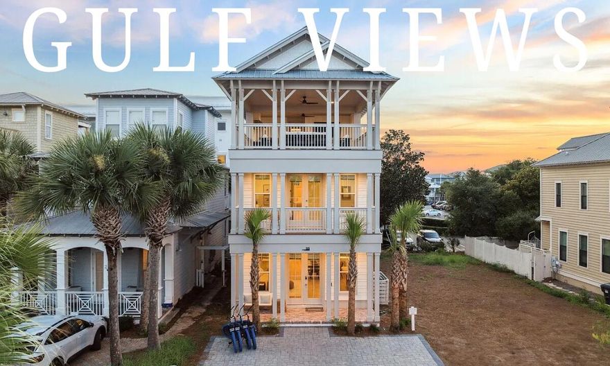 New Construction, Gulf View & Fully-Furnished! Presenting a fabulous getaway just steps from the beach, 33 Sand Flea Drive is the ultimate 30A beach home in the heart of Seacrest Beach. This property can be a lucrative investment property with rental projections at $178K and cash on cash return projections at 5% annually. In prime walking distance to Alys & Rosemary Beach, this home has the perfect floor plan. In the first level, you're greeted with a huge living space, open dining area & a wonderful fully-loaded chef's kitchen. The first level also has a guest bedroom, full bathroom and back porch perfect for grilling out. The second level features an enormous bunk room with an ensuite bath. Additionally, you have a primary bedroom with a private balcony on this level. The top floor boasts a dreamy primary with a built-in bar and access to the top floor veranda. The top floor veranda is a showstopper featuring a summer kitchen, huge TV, comfortable seating and a stunning Gulf View. This gorgeous escape is offered fully-furnished and rental-ready. Make this wonderful 30A escape yours today!